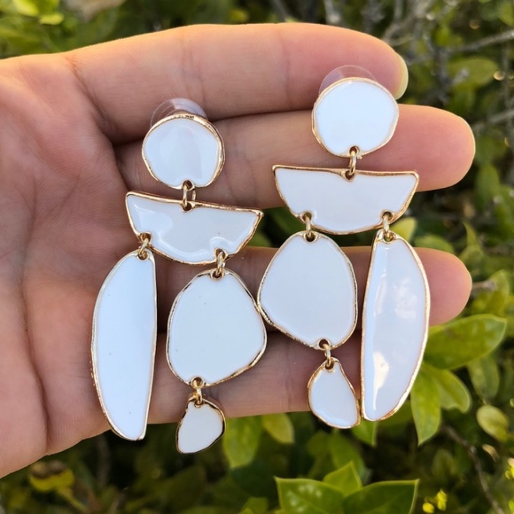 Enameled Drop Earrings! - Picture 2 of 5